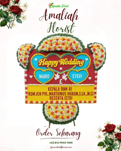 Karangan Papan Bunga Pernikahan di Candigaron
